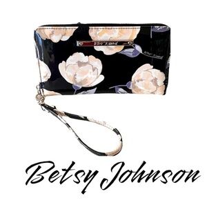 Betsey Johnson Floral Patent Leather Wallet